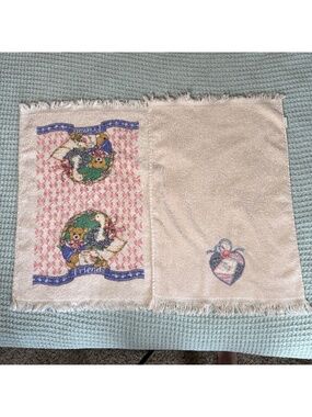 Vintage Cannon 2 Kitchen Hand Towels Fringe Cottage Granny Goose Embroidered 90s